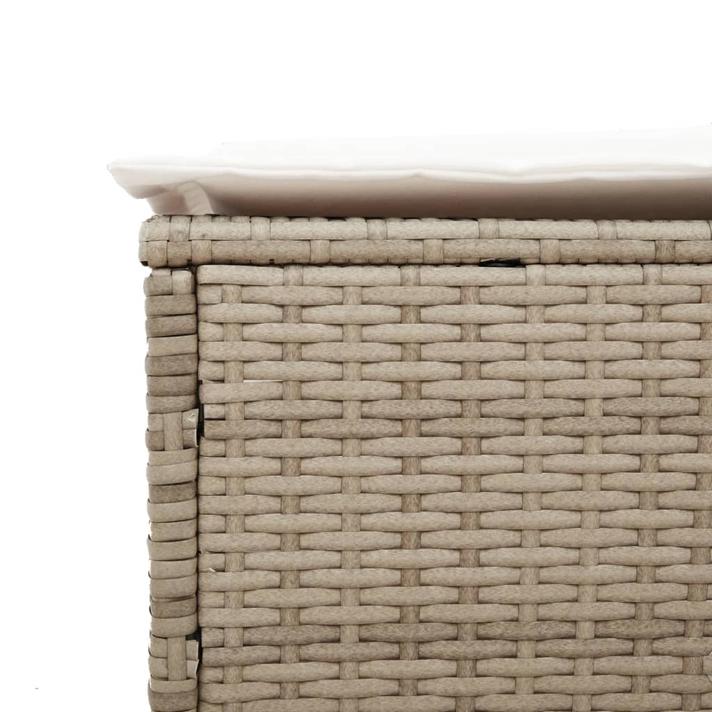 vidaXL liggestole 2 stk. med hynder polyrattan beige