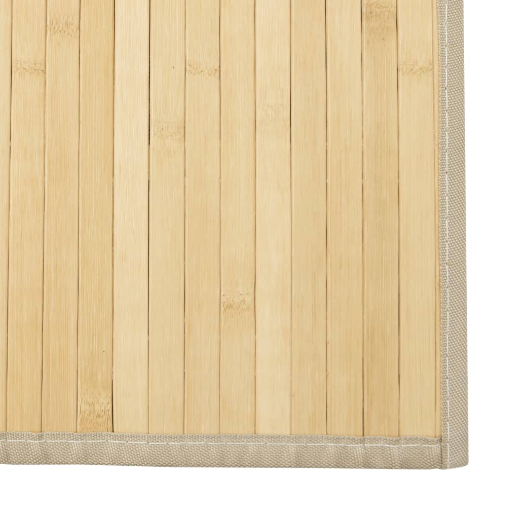 vidaXL gulvtæppe 100x400 cm rektangulær bambus lys naturfarvet