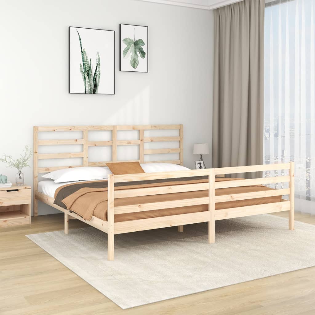 vidaXL sengeramme uden madras 200x200 cm massivt træ