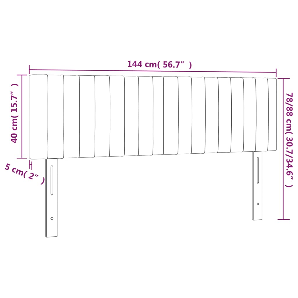 vidaXL sengegavle 2 stk. 72x5x78/88 cm stof mørkegrå