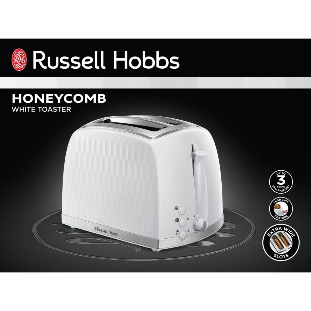 Russell Hobbs brødrister til 2 skiver Honeycomb hvid