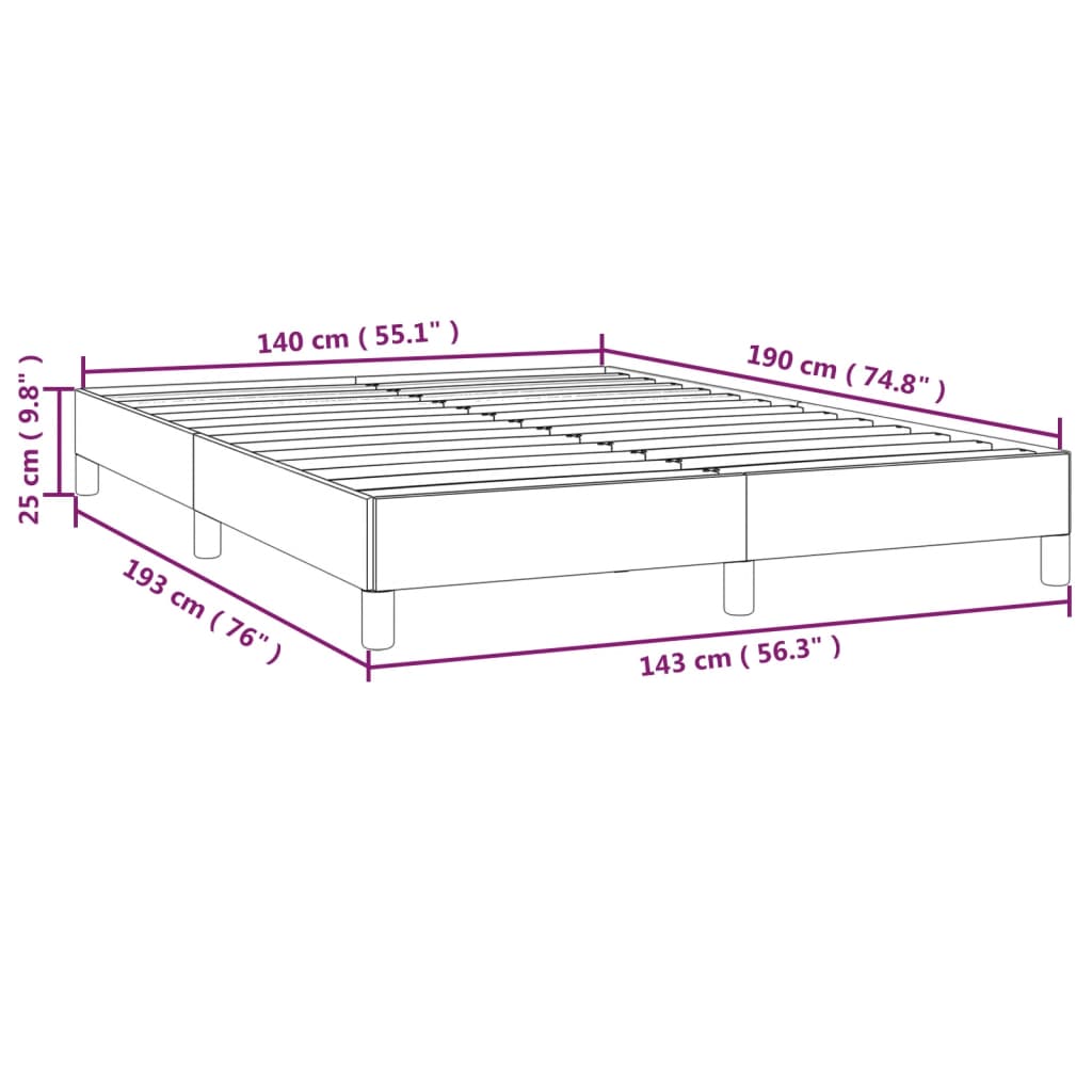 vidaXL sengeramme uden madras 140x190 cm stof gråbrun