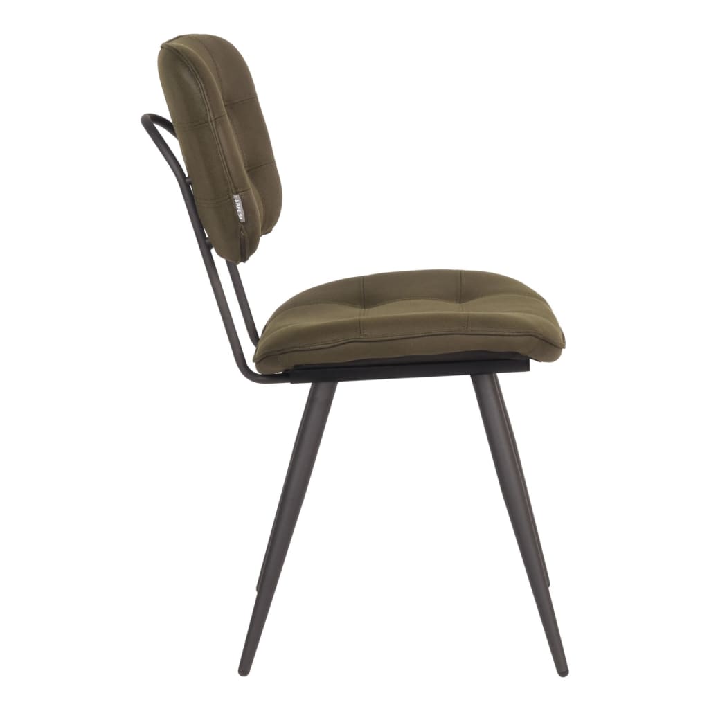 LABEL51 spisebordsstole 2 stk. Gus 49x60x87 cm armygrøn