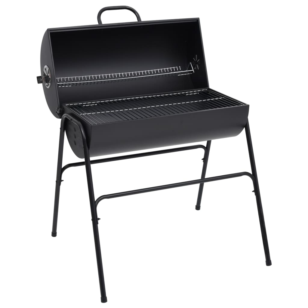 vidaXL tøndegrill med 2 grillriste 80x95x90 cm stål sort