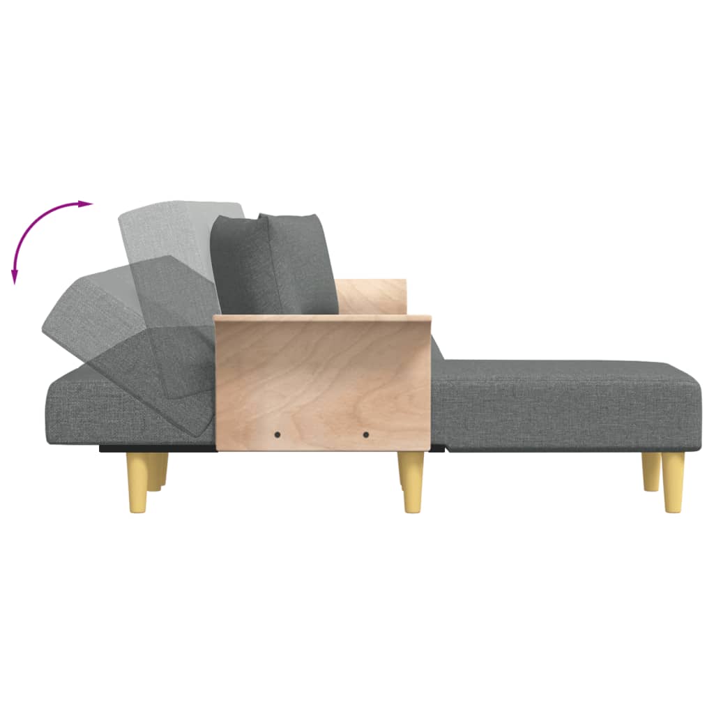 vidaXL L-formet sovesofa 279x140x70 cm stof mørkegrå