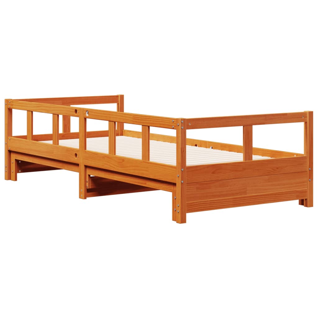 vidaXL daybed uden madras 80x200 cm massivt fyrretræ gyldenbrun