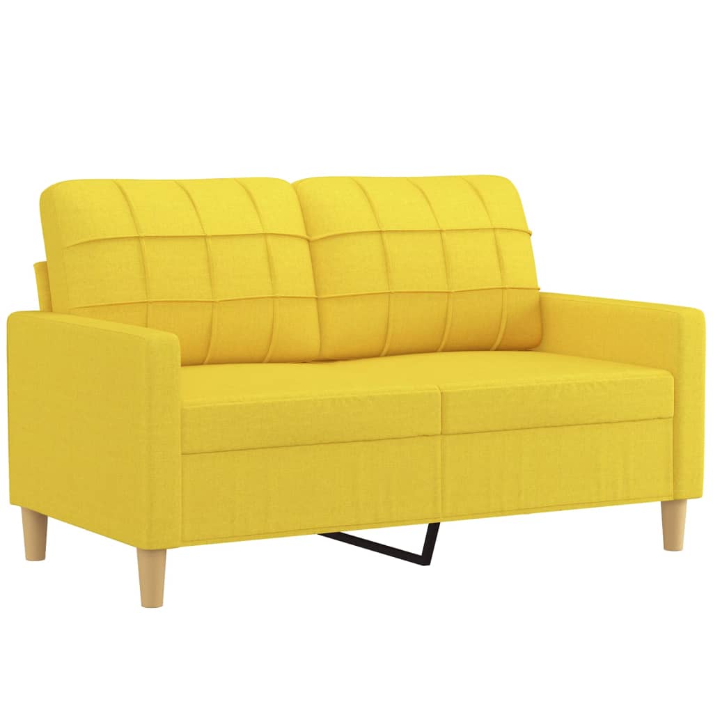 vidaXL 2-personers sofa 120 cm stof lysegul