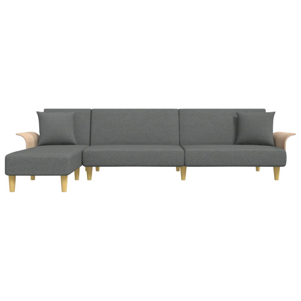 vidaXL L-formet sovesofa 279x140x70 cm stof mørkegrå