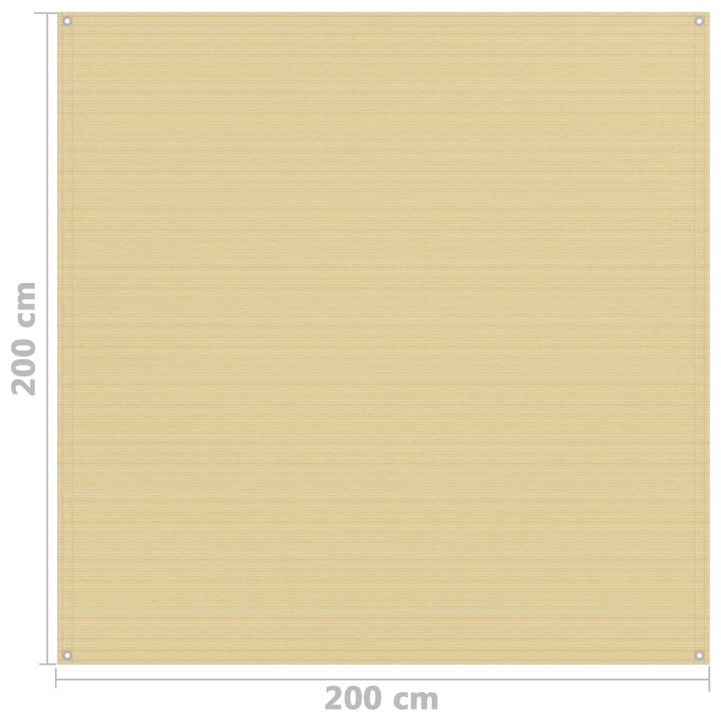 vidaXL telttæppe 200x200 cm beige
