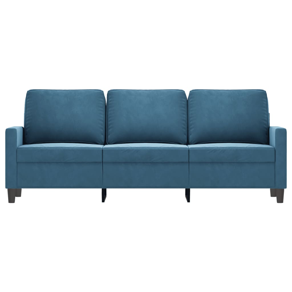 vidaXL 3-personers sofa 180 cm velour blå