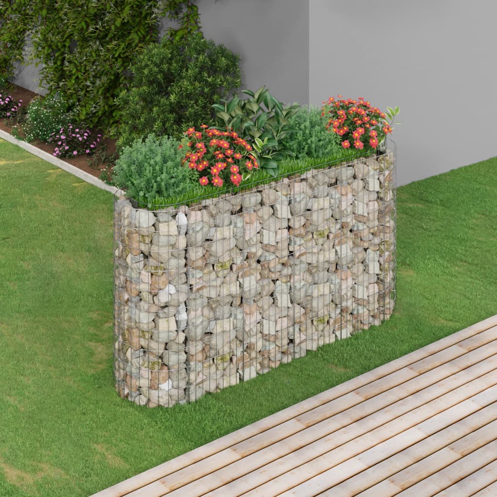 vidaXL gabion-højbed 190x50x100 cm galvaniseret jern