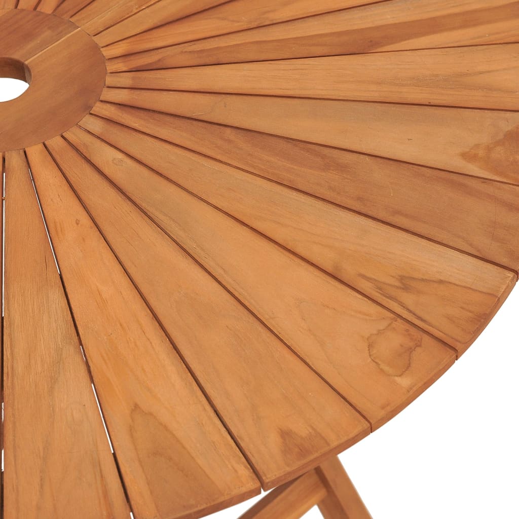 vidaXL foldbart havebord Ø 85x75 cm massivt teaktræ