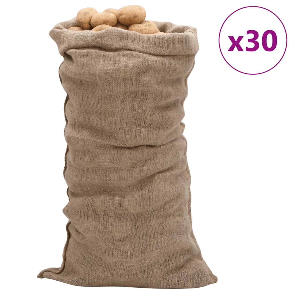 vidaXL jutesække 30 stk. 65x135 cm 100 % jute 220 g/m2