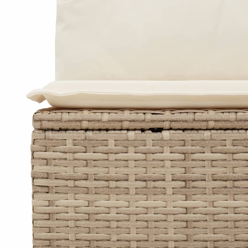 vidaXL havestol med hynder uden armlæn polyrattan beige