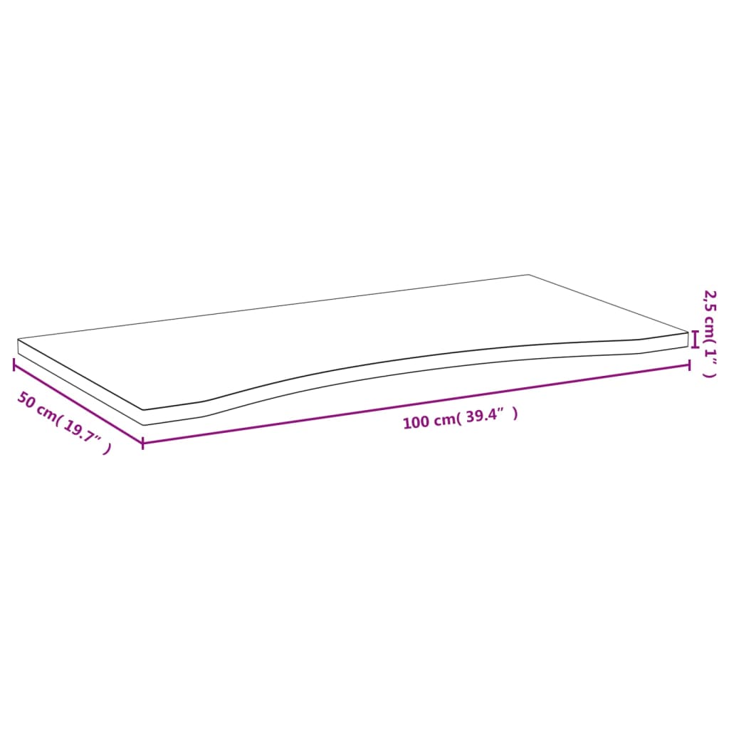 vidaXL bordplade til skrivebord 100x50x2,5 cm bambus