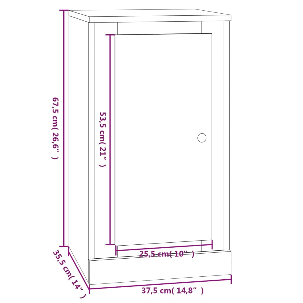 vidaXL skænk 37,5x35,5x67,5 cm konstrueret træ betongrå