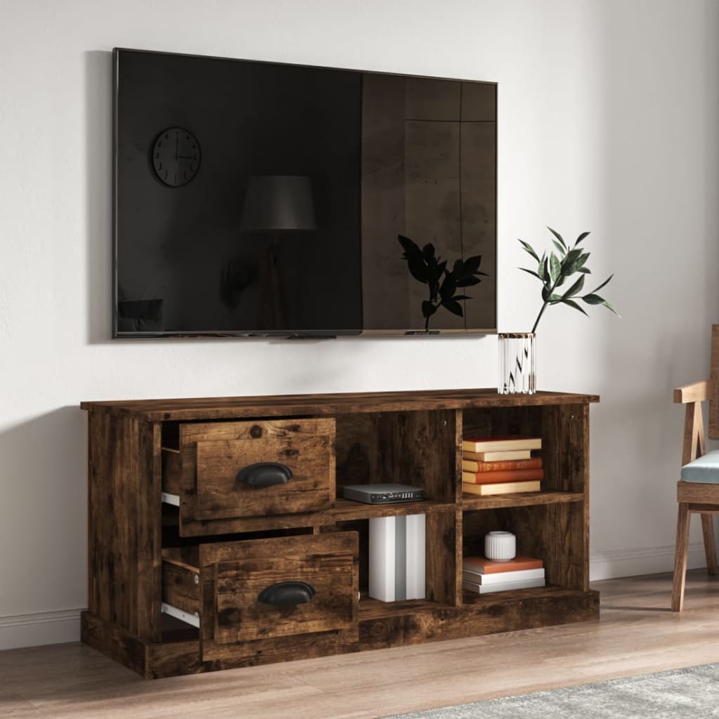 vidaXL tv-bord 102x35,5x47,5 cm konstrueret træ røget egetræsfarve