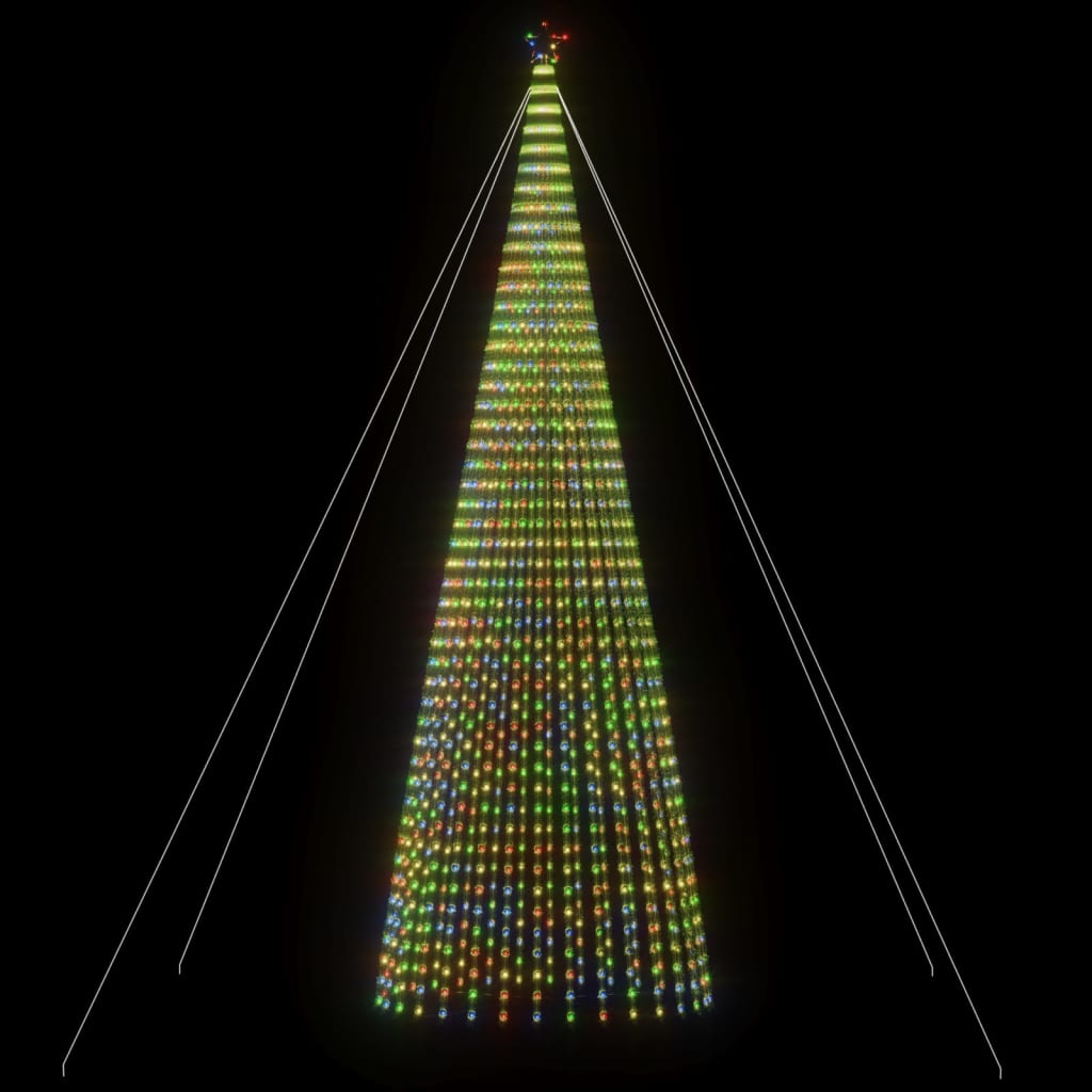 vidaXL kegleformet juletræ 1544 LED'er 500 cm farverigt lys