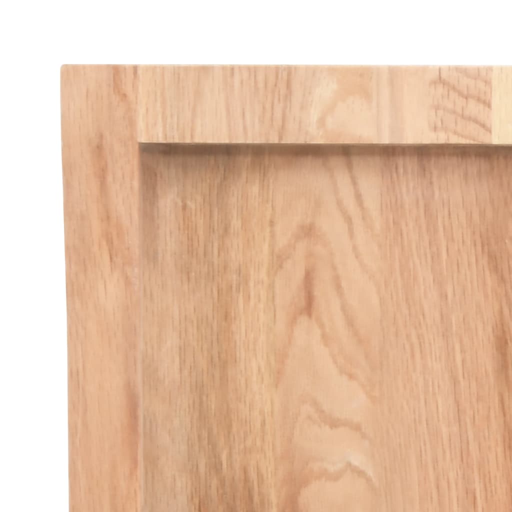 vidaXL bordplade til badeværelse 140x50x(2-4) cm massivt træ lysebrun