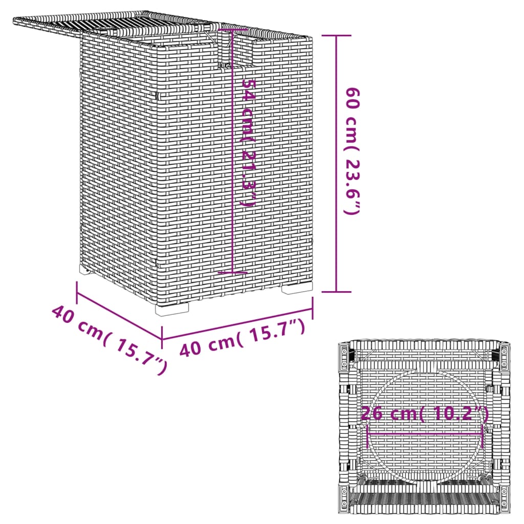 vidaXL gasflaskeskjuler 40x40x60 cm polyrattan beige