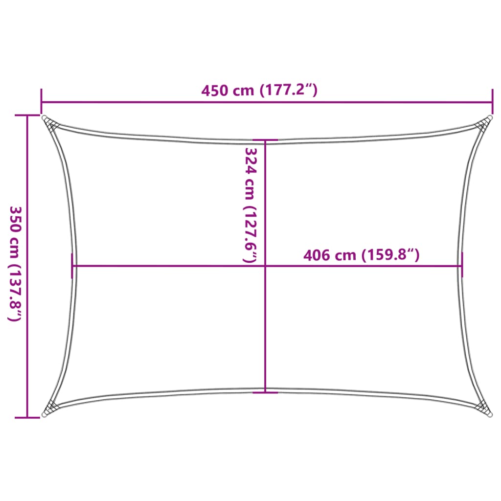 vidaXL solsejl 4,5x3,5 m 100 % polyesterstof sandfarvet