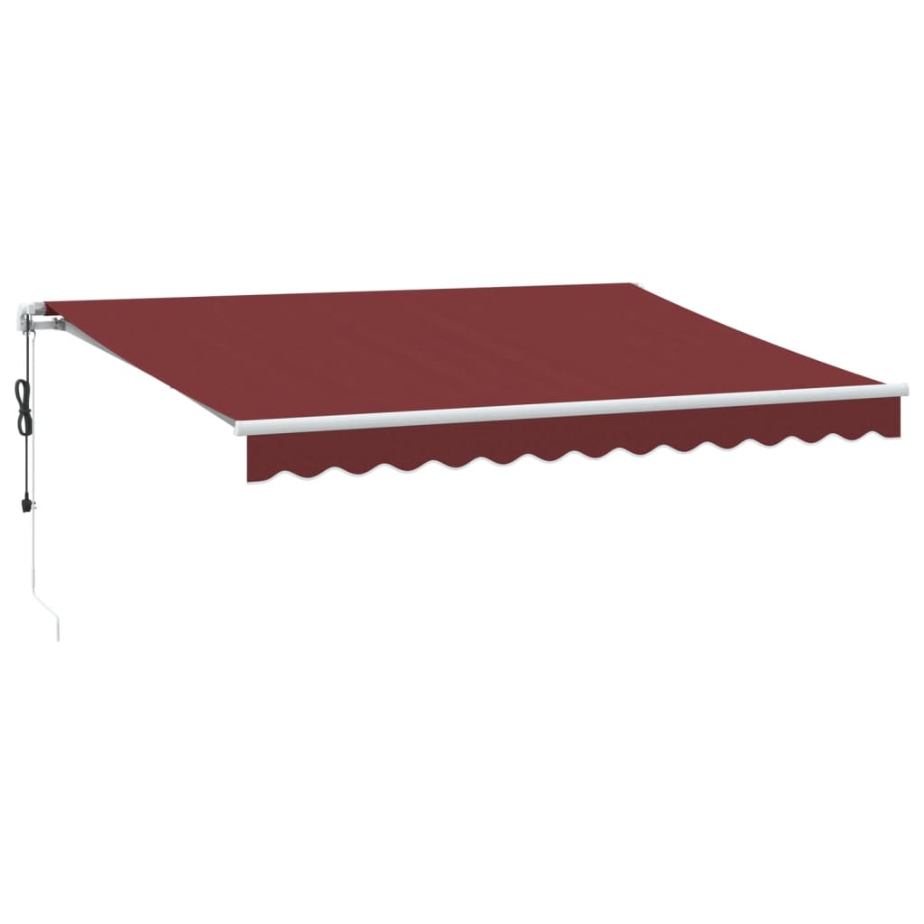 vidaXL markise med LED-lys 350x250 cm automatisk betjening bordeaux