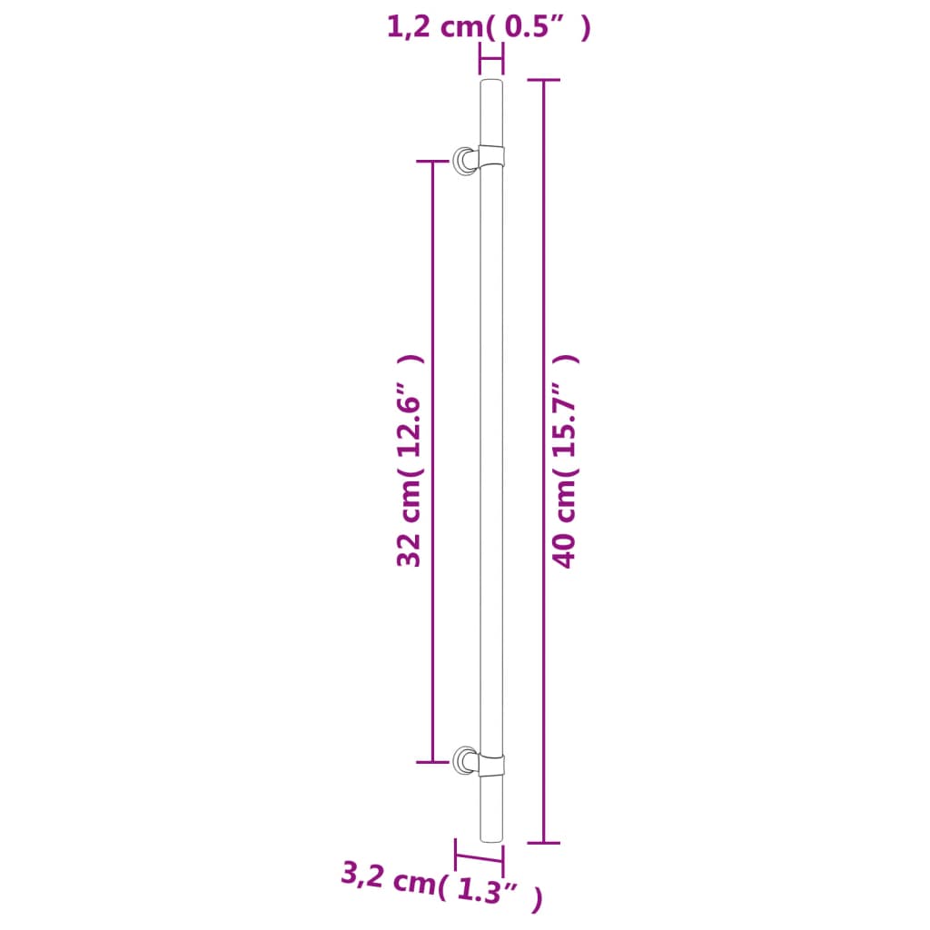 vidaXL skabshåndtag 5 stk. 320 mm rustfrit stål sort