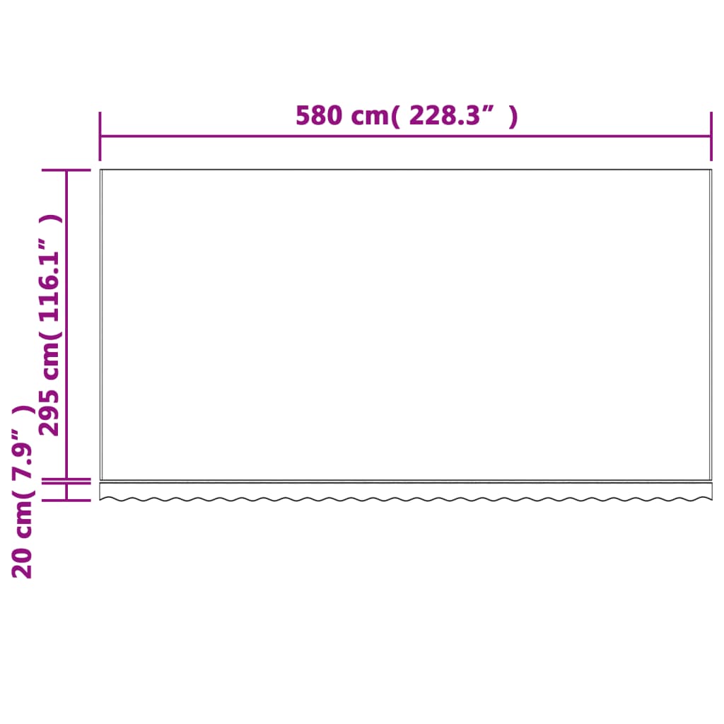 vidaXL markisedug 6x3 m stribet flerfarvet