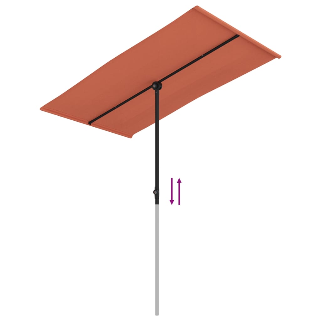 vidaXL haveparasol med aluminiumstang 180x110 cm terracotta