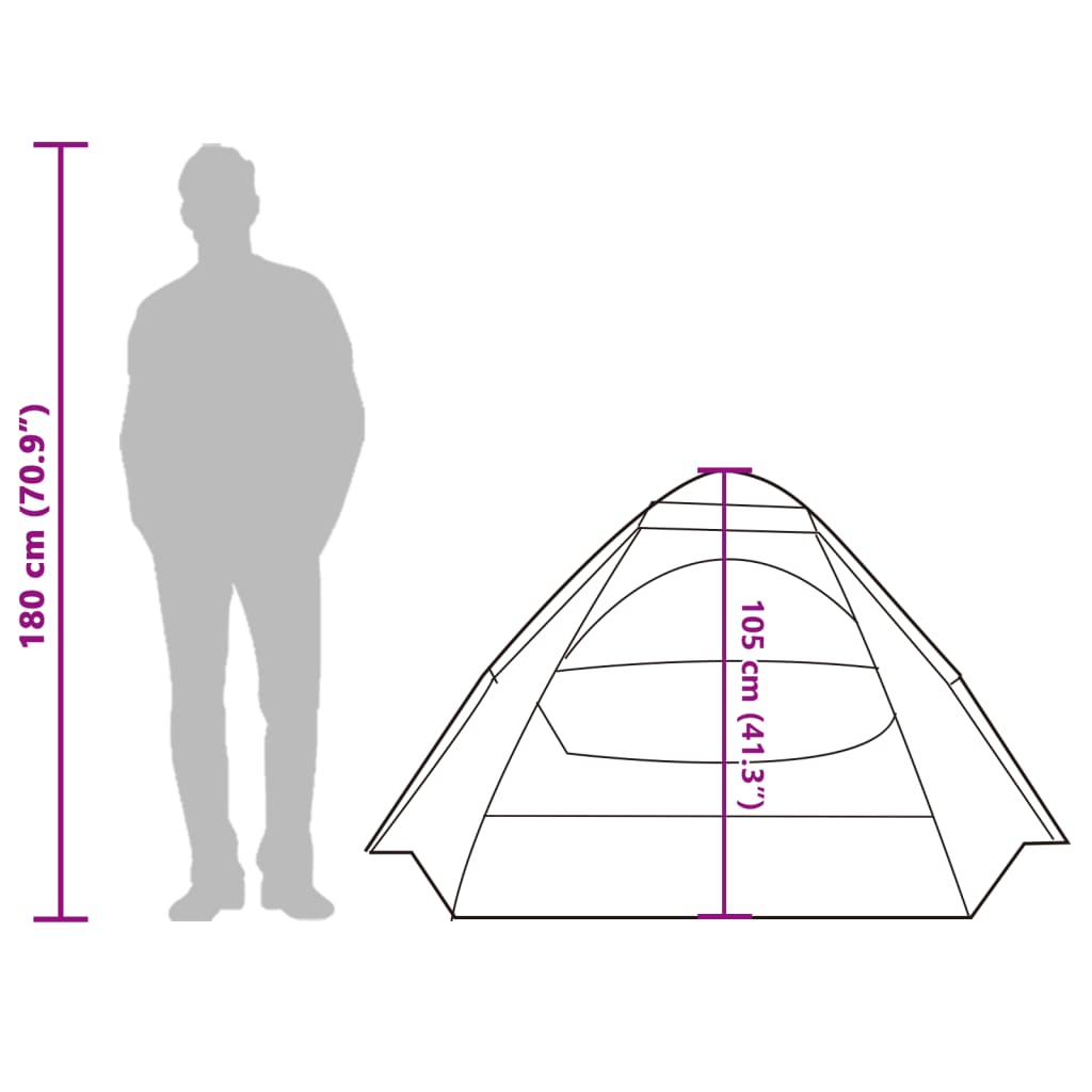 vidaXL 2-personers campingtelt vandtæt mørklægningsstof hvid