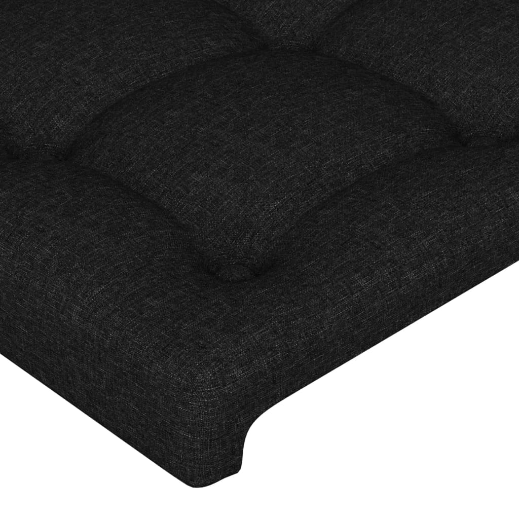 vidaXL sengegavl med kanter 147x16x118/128 cm stof sort