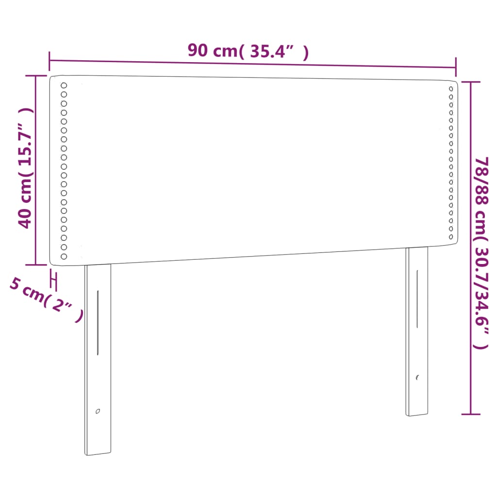 vidaXL sengegavl 90x5x78/88 cm stof lysegrå