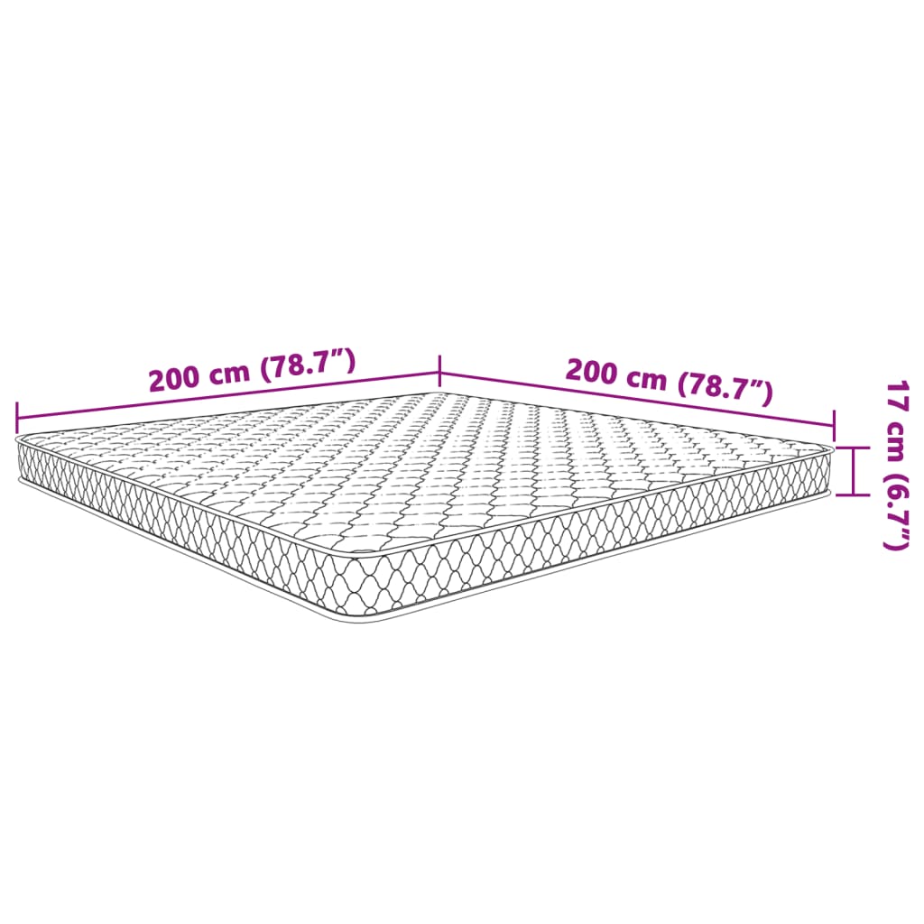 vidaXL madras 200x200x17 cm memoryskum hvid