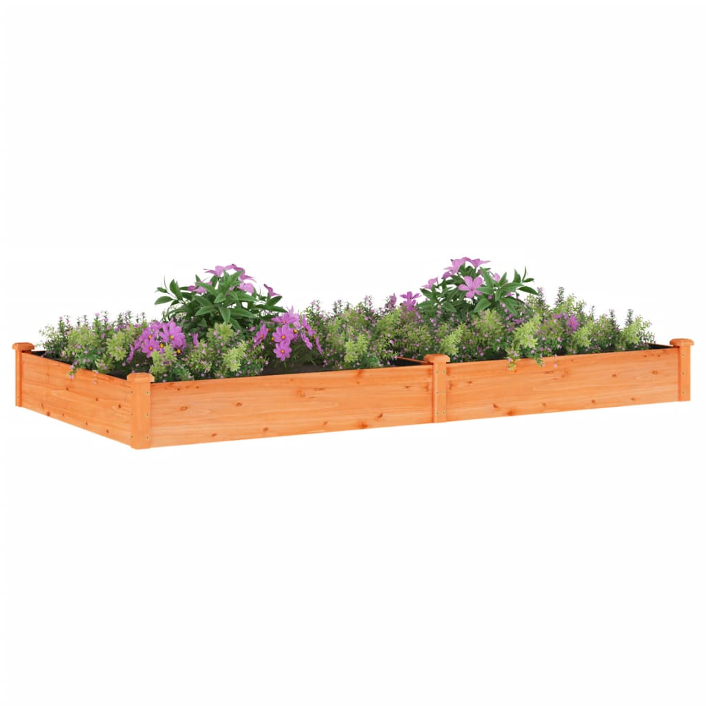 vidaXL plantekasse med foring 240x120x25 cm massivt fyrretræ brun