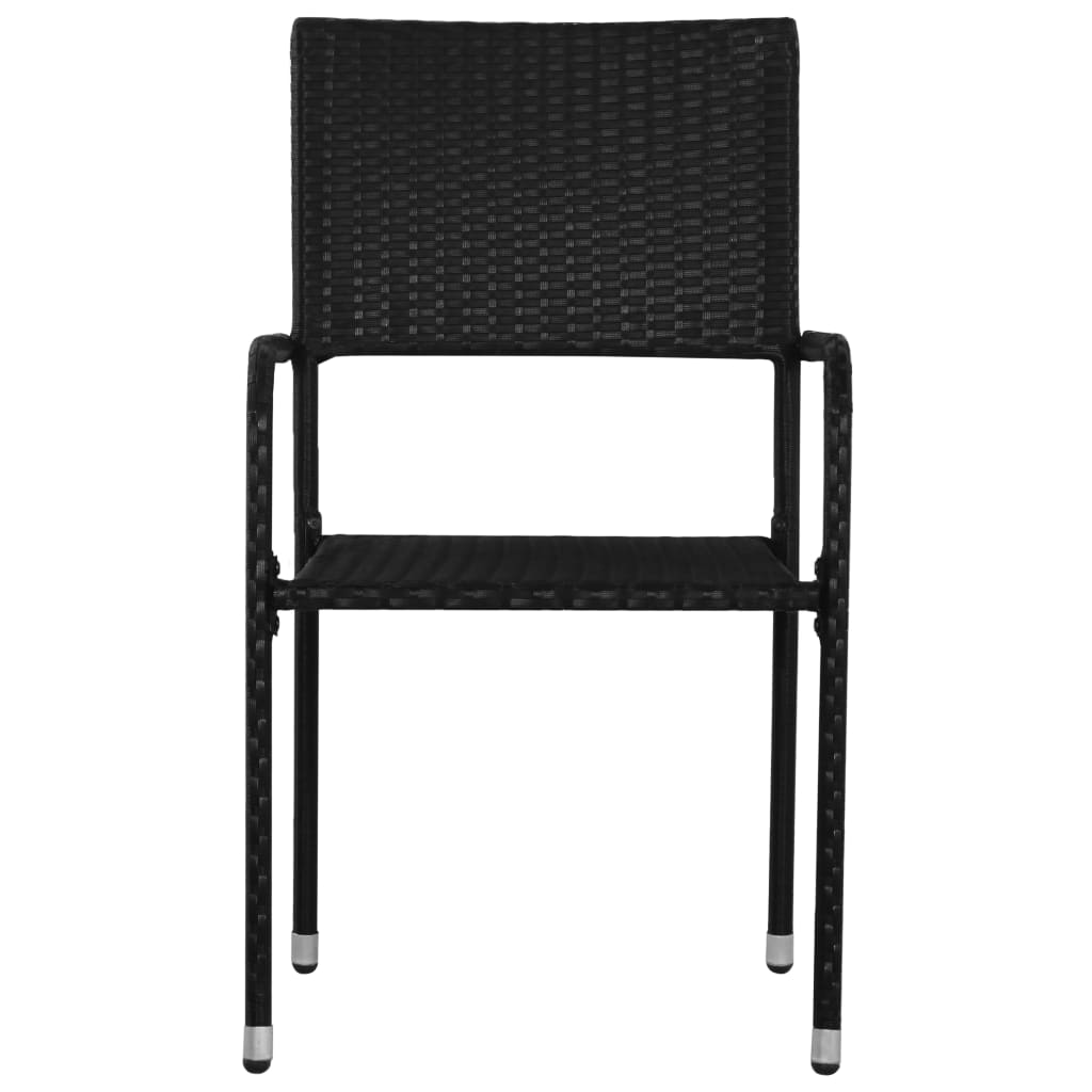 vidaXL havestole 2 stk. stabelbare polyrattan sort