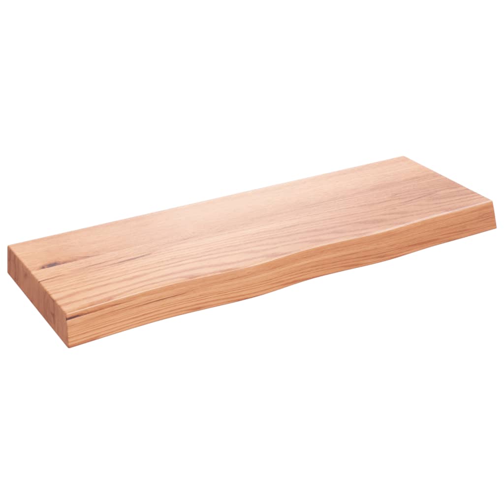 vidaXL bordplade til badeværelse 80x30x(2-6) cm massivt træ lysebrun