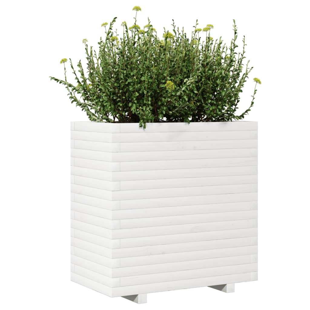 vidaXL plantekasse 70x40x72 cm massivt fyrretræ hvid