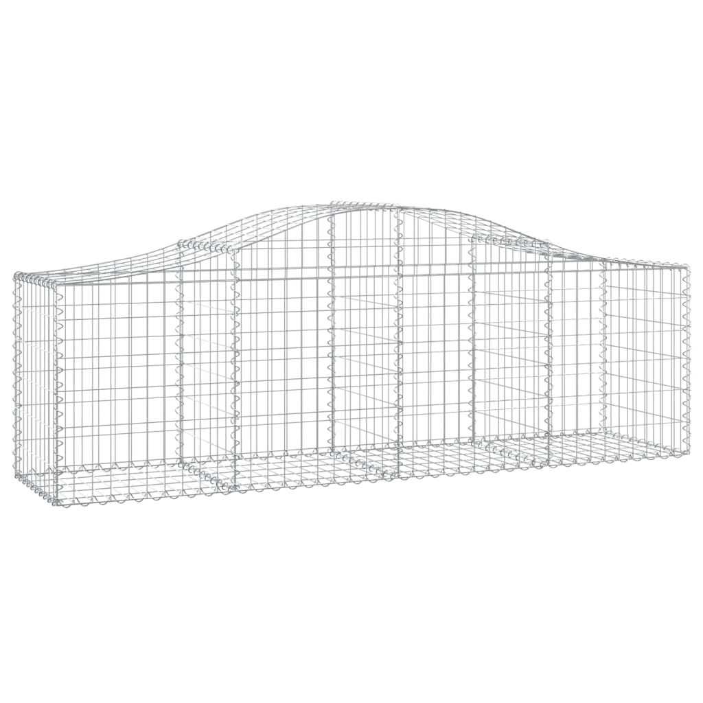 vidaXL buede gabionkurve 14 stk. 200x50x60/80 cm galvaniseret jern