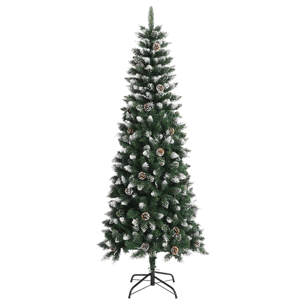 vidaXL kunstigt juletræ med juletræsfod 240 cm PVC grøn