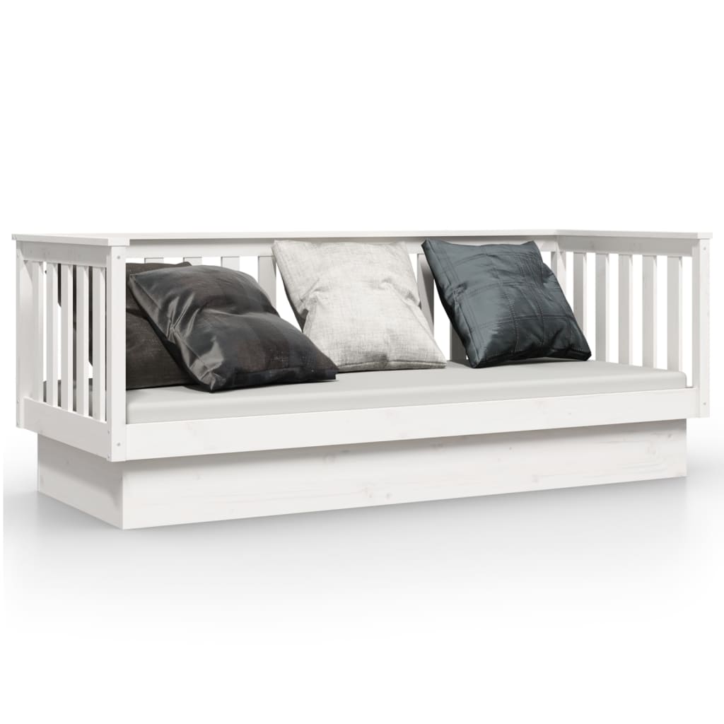 vidaXL daybed uden madras 90x190 cm massivt fyrretræ hvid