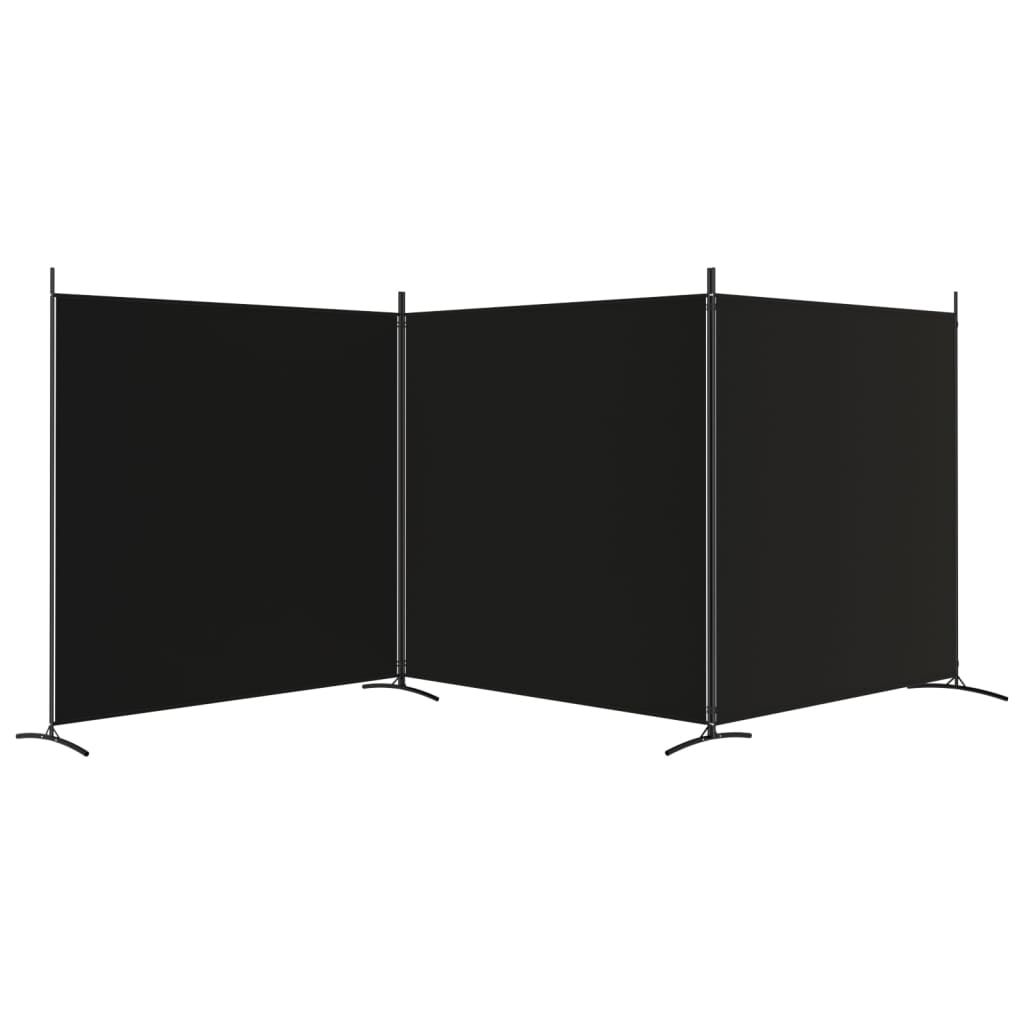 vidaXL 3-panels rumdeler 525x180 cm stof sort