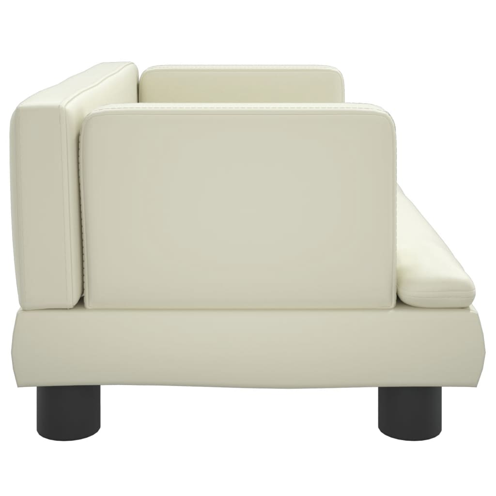 vidaXL sofa til børn 60x40x30 cm kunstlæder cremefarvet