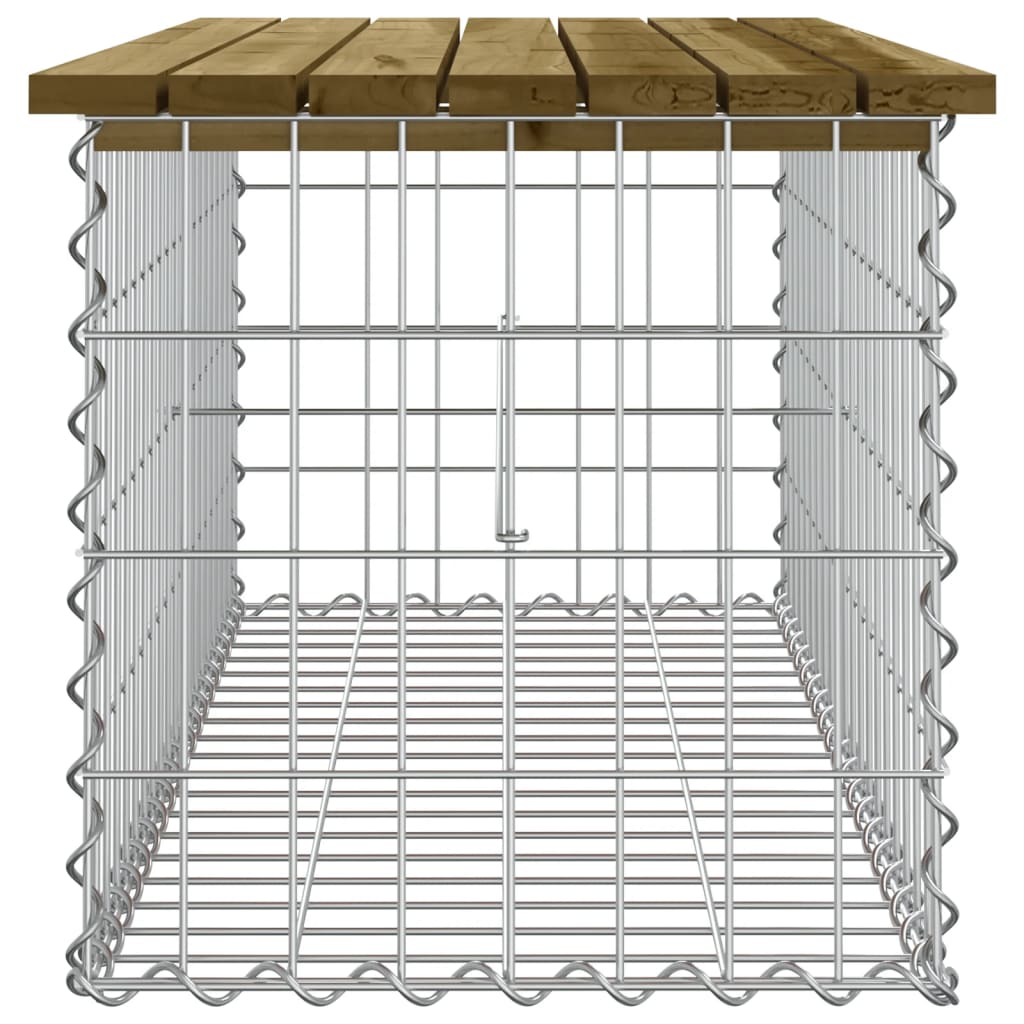 vidaXL havebænk med gabiondesign 103x44x42 cm imprægneret fyrretræ