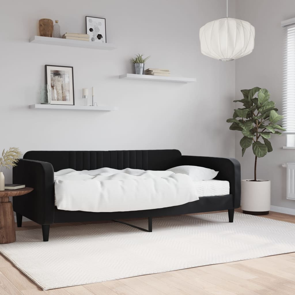 vidaXL daybed med madras 90x190 cm velour sort