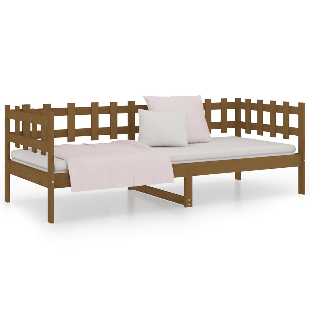 vidaXL daybed 80x200 cm massivt fyrretræ gyldenbrun