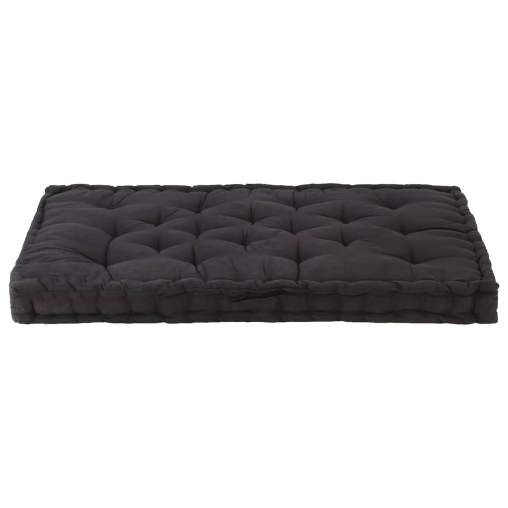 vidaXL hynde til pallesofa 120x80x10 cm bomuld sort