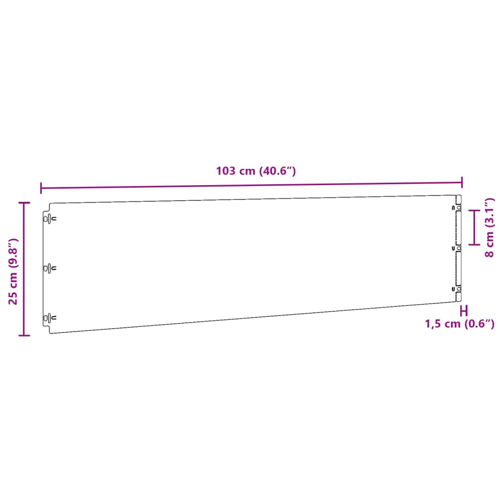 vidaXL plænekanter 10 stk. 25x103 cm fleksibel cortenstål