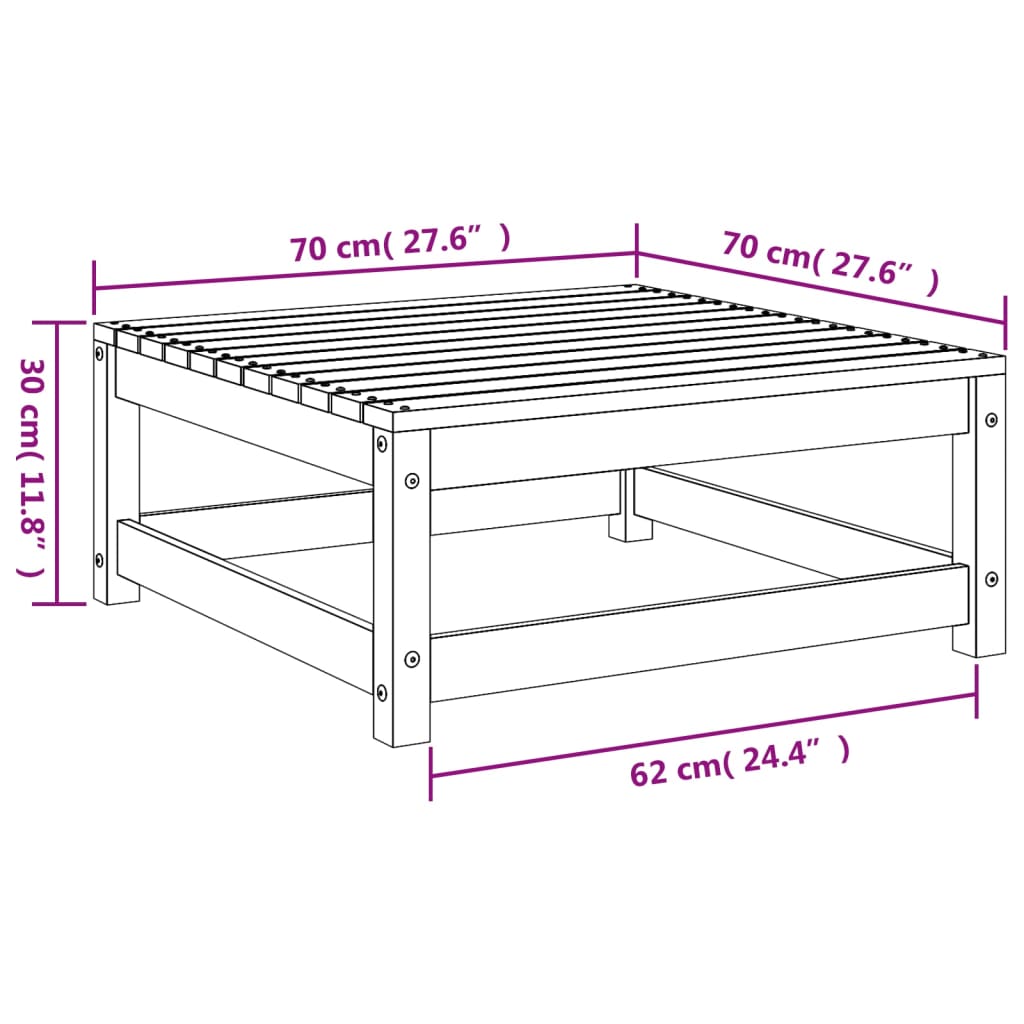 vidaXL haveskammel 70x70x30 cm imprægneret fyrretræ