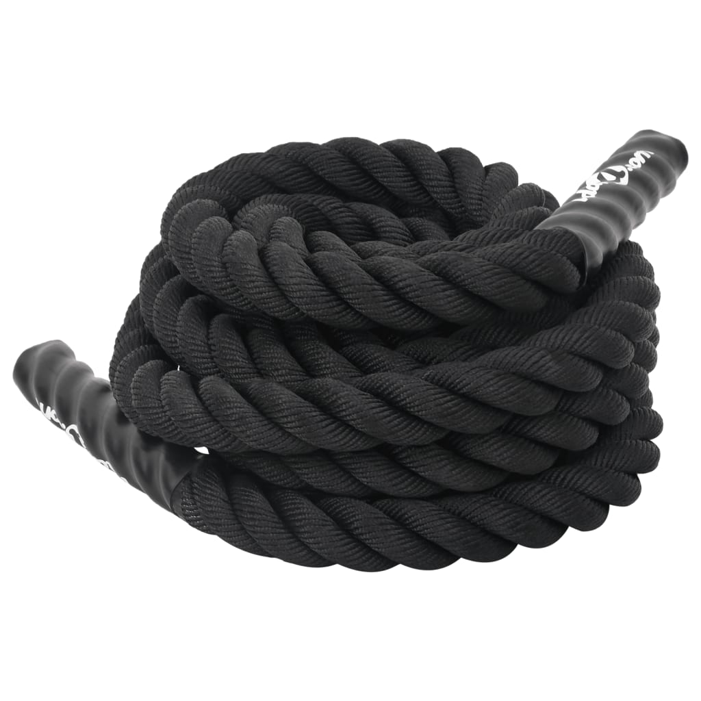 vidaXL battle rope 9 m 6,8 kg polyester sort