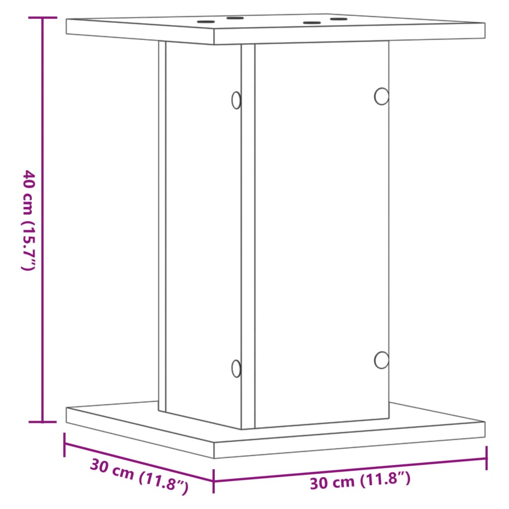 vidaXL højtalerstativer 2 stk. 30x30x40 cm konstrueret træ antikt træ